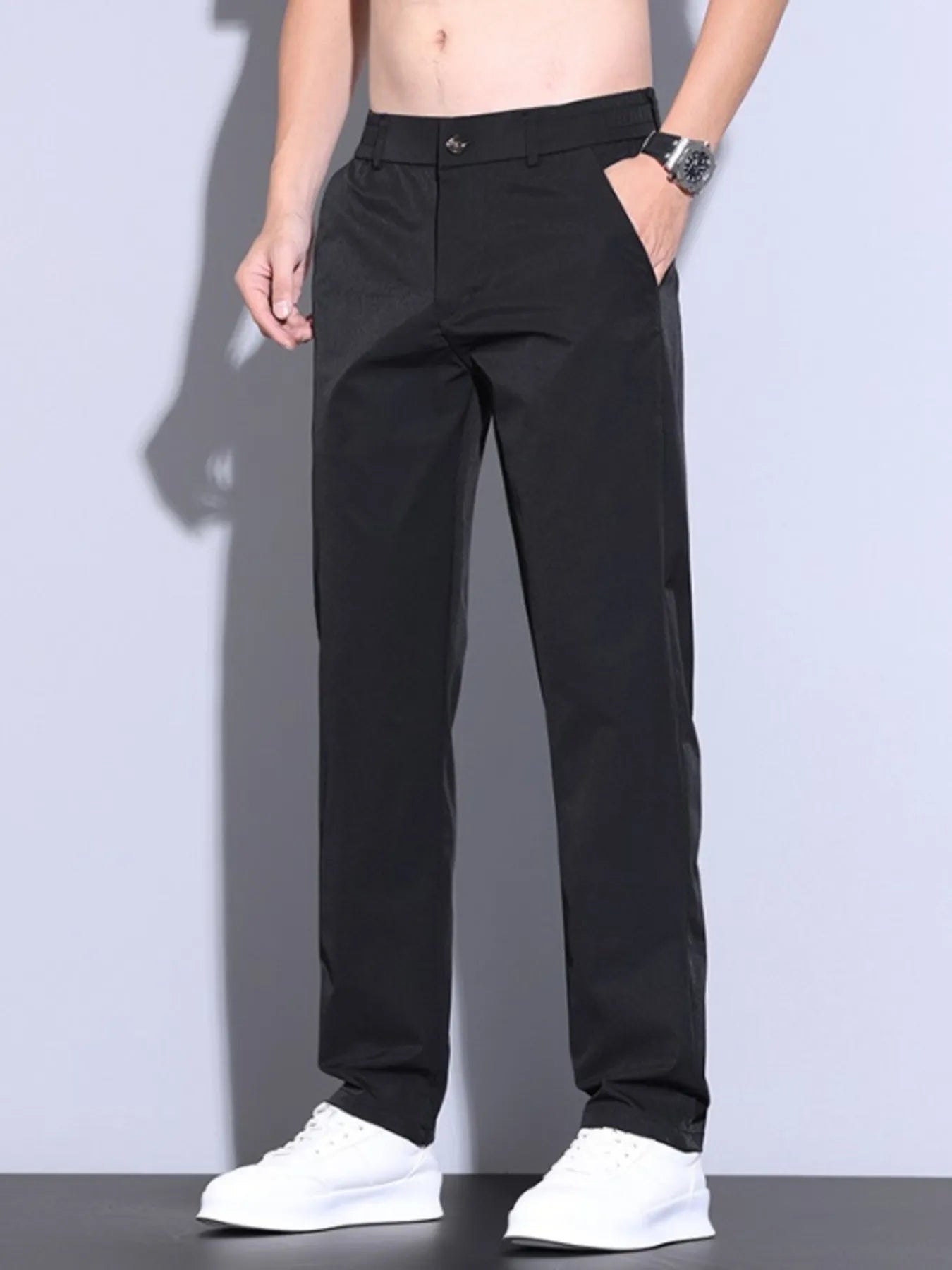 Men's Pocketed Casual Straight Leg Pants