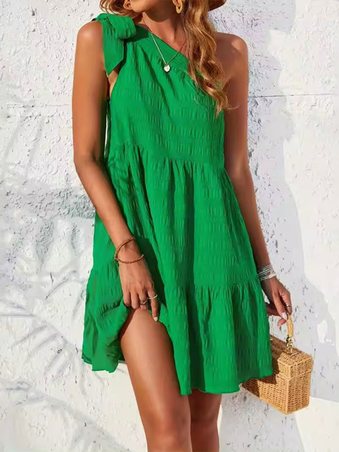 Single Shoulder Mini Dress