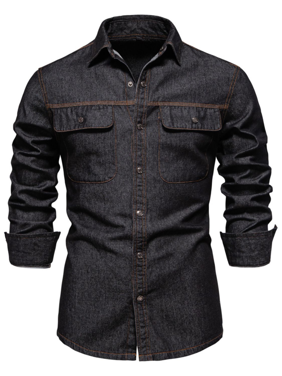 Men's Denim Shirt with Chest Pockets