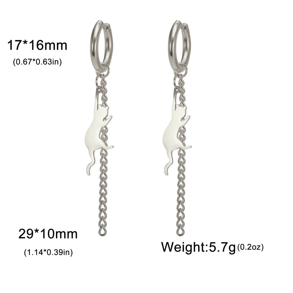 Jumping Cat Dangle Earrings - MONLANE