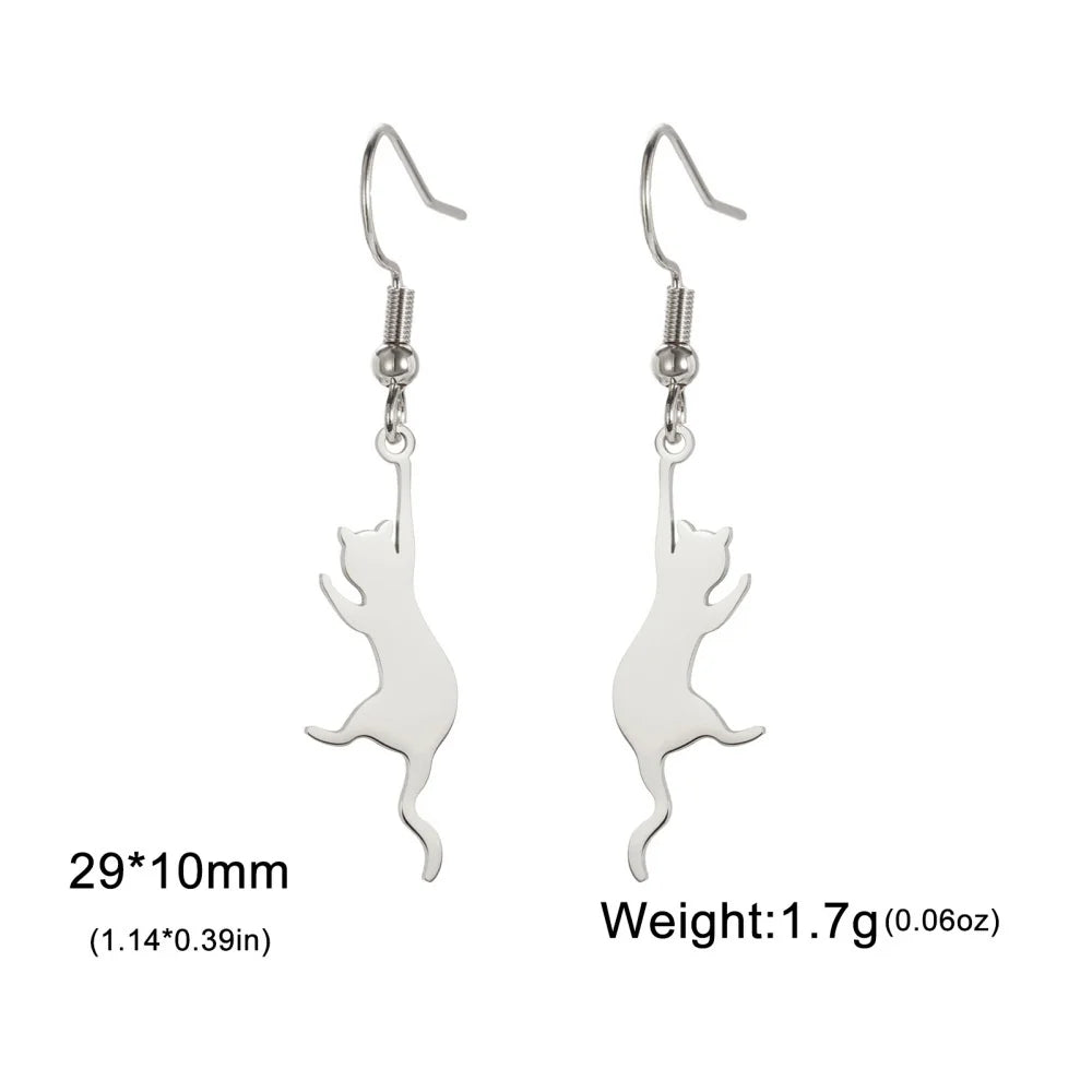 Jumping Cat Dangle Earrings - MONLANE