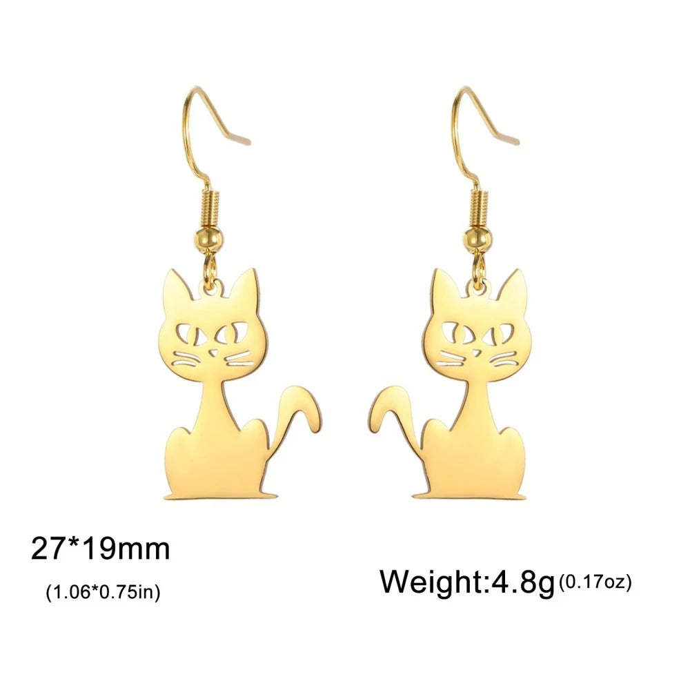Jumping Cat Dangle Earrings - MONLANE
