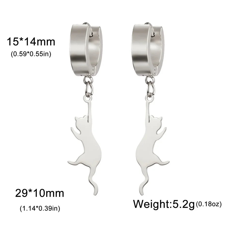 Jumping Cat Dangle Earrings - MONLANE