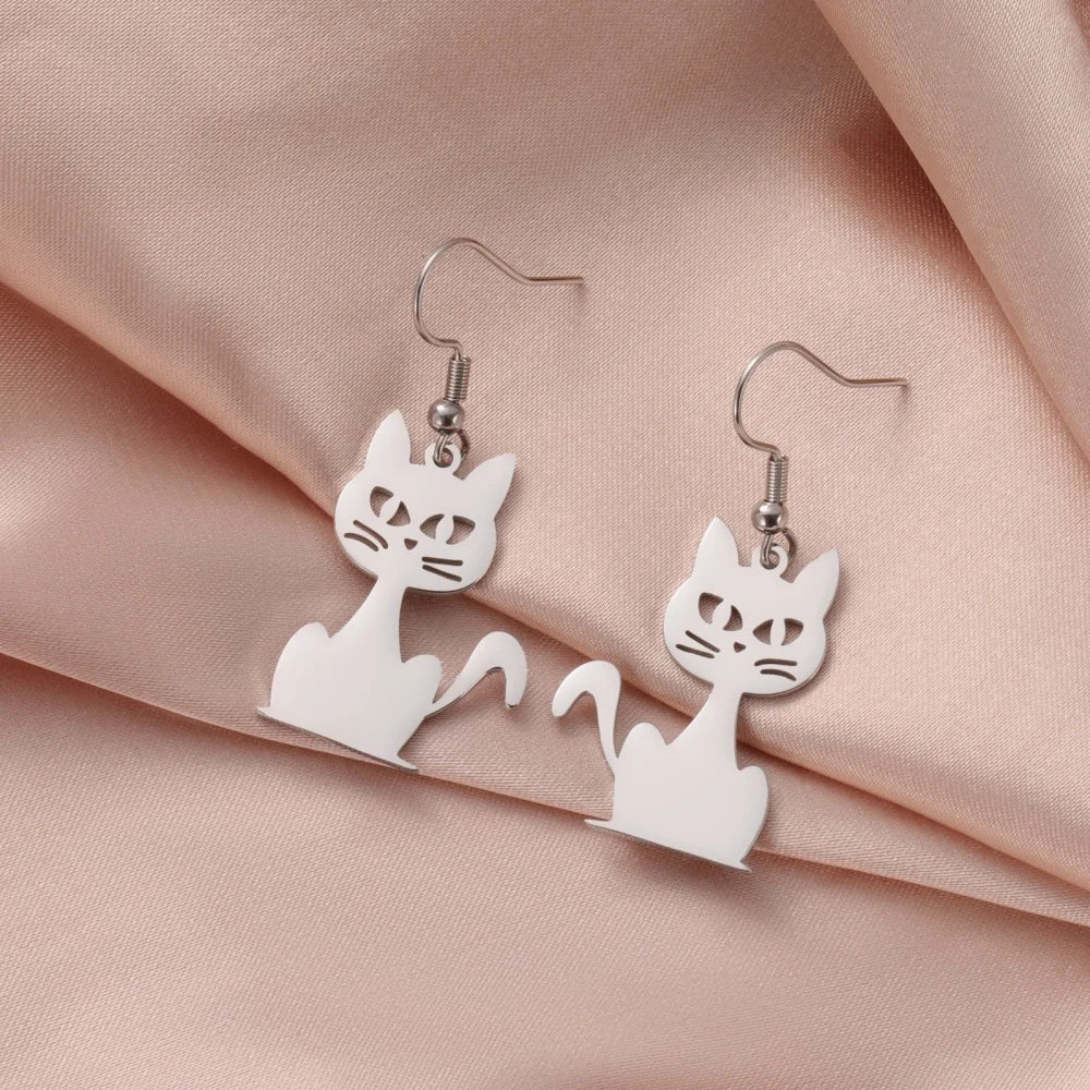 Jumping Cat Dangle Earrings - MONLANE
