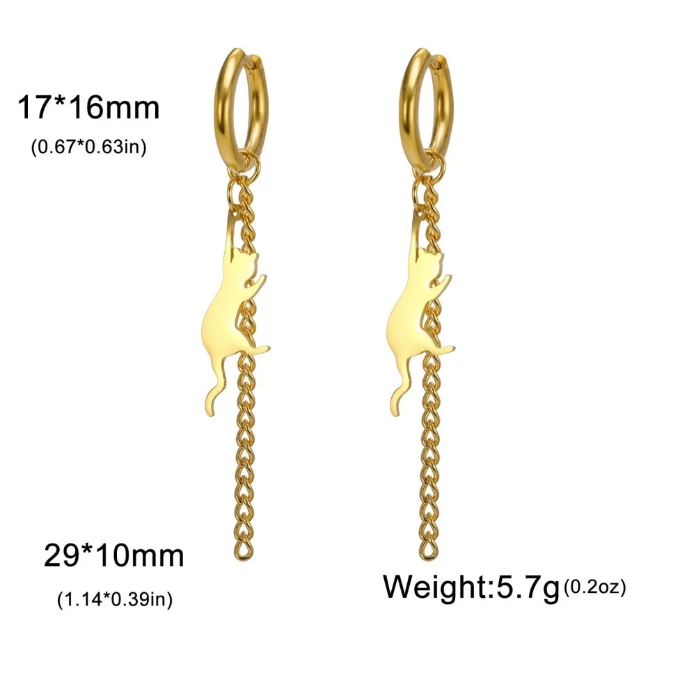 Jumping Cat Dangle Earrings - MONLANE