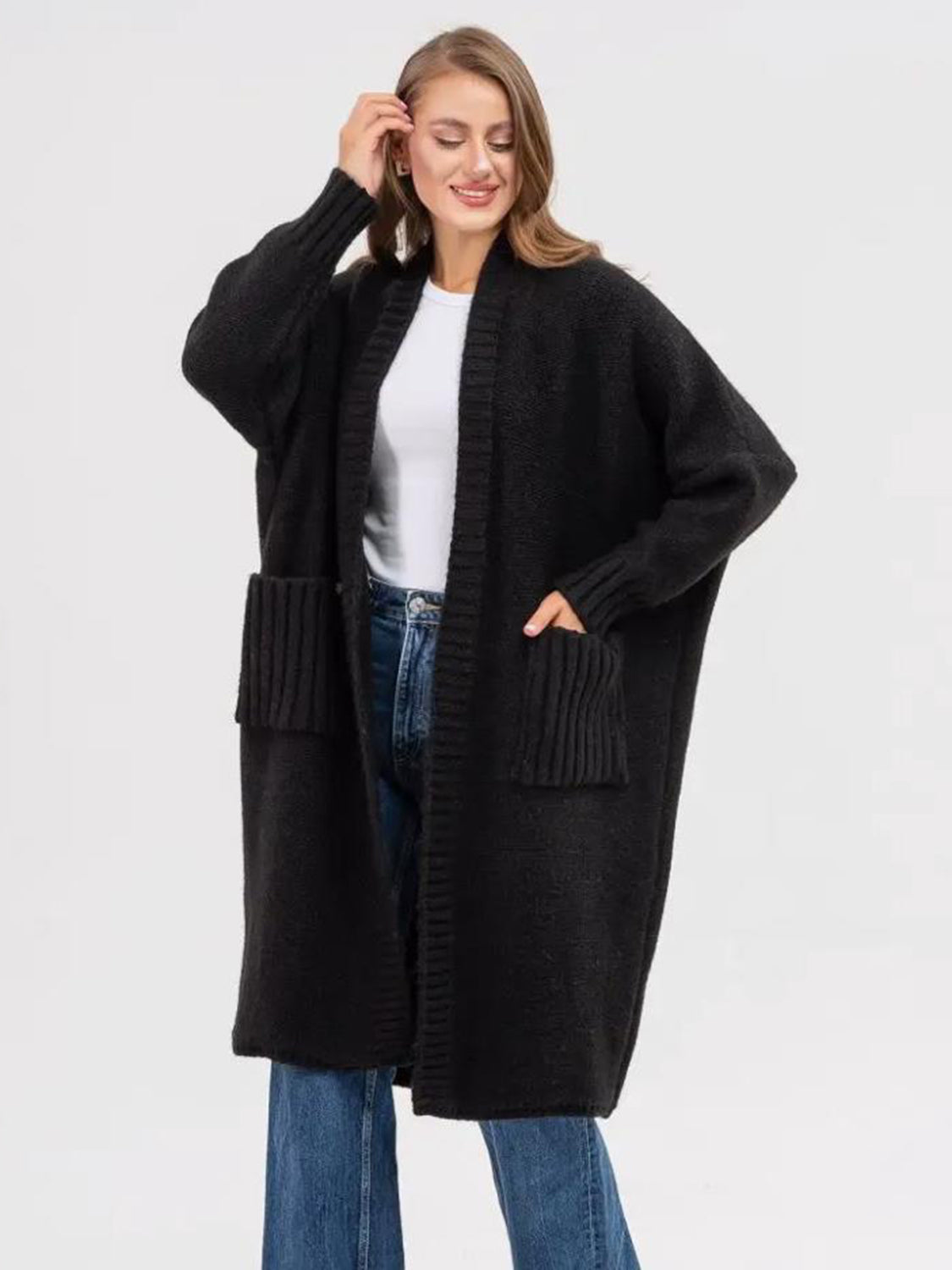 Open Front Long Sleeve Cardigan