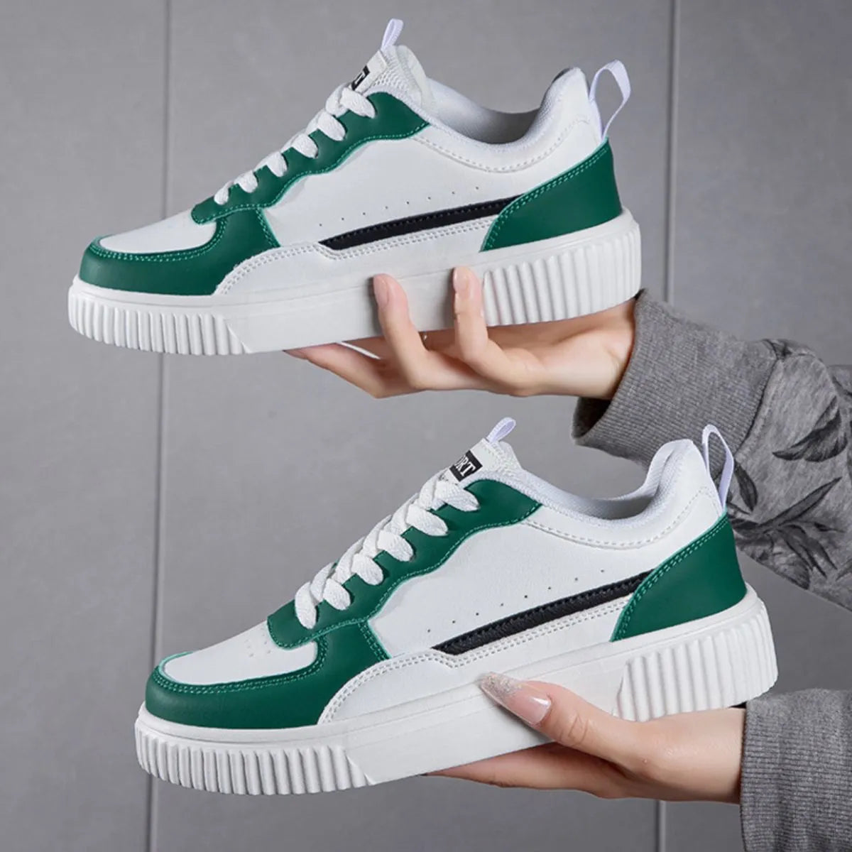 Lace Up Contrast Platform Sneakers