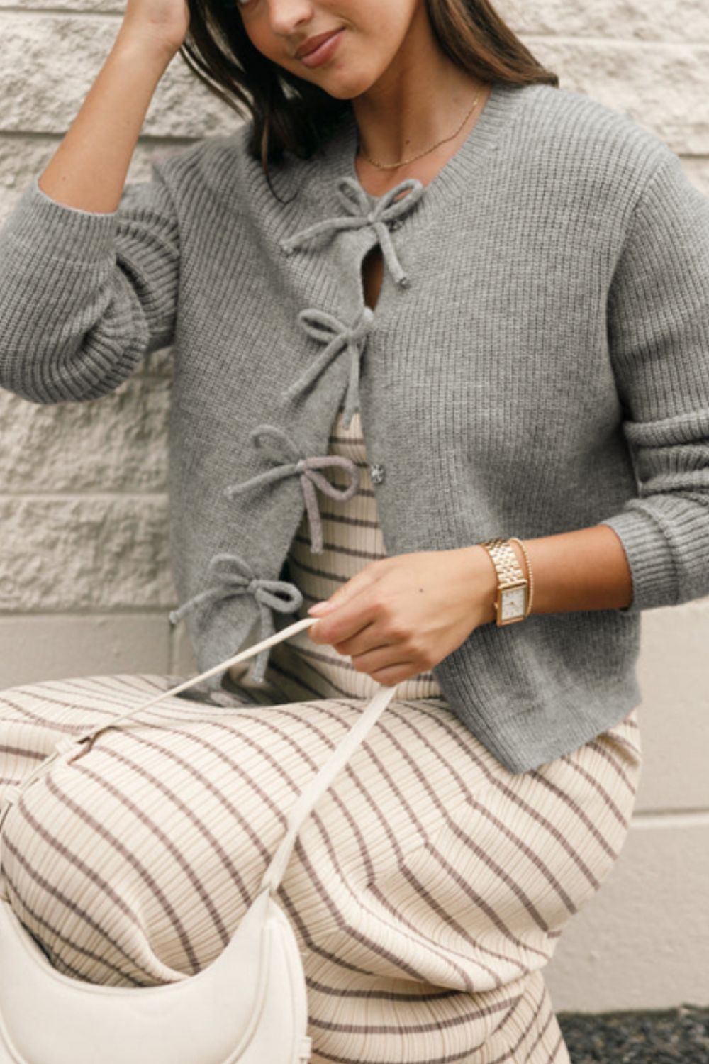 Bow Long Sleeve Cardigan