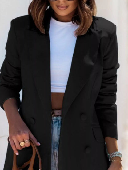 Lapel Collar Long Sleeve Blazer