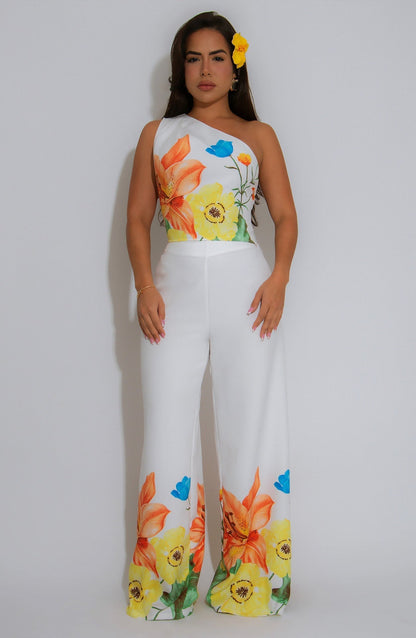 PB Elastic Wide Leg Pants Two-Piece Set