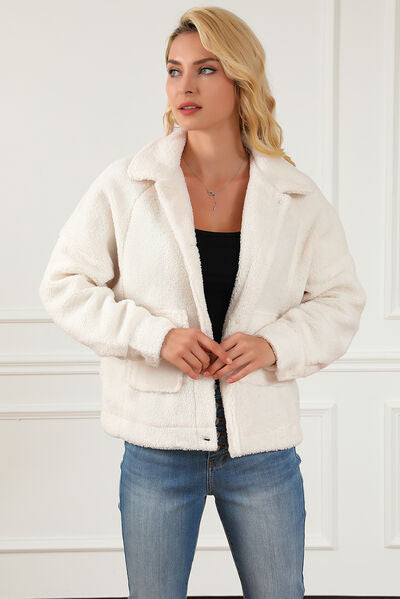 Fuzzy Button Up Outerwear