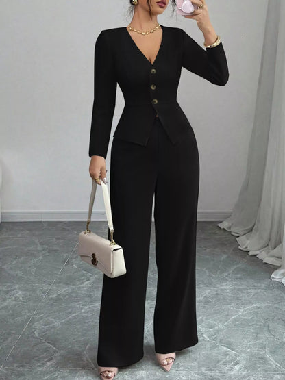 Button Up Pants Set