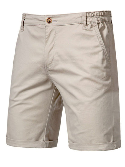 Men's Elastic Waist Shorts with Pockets
