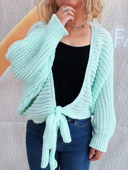 Long Sleeve Tie Front Cardigan