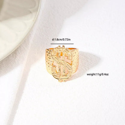 18K Gold-Plated Dollar Sign Ring