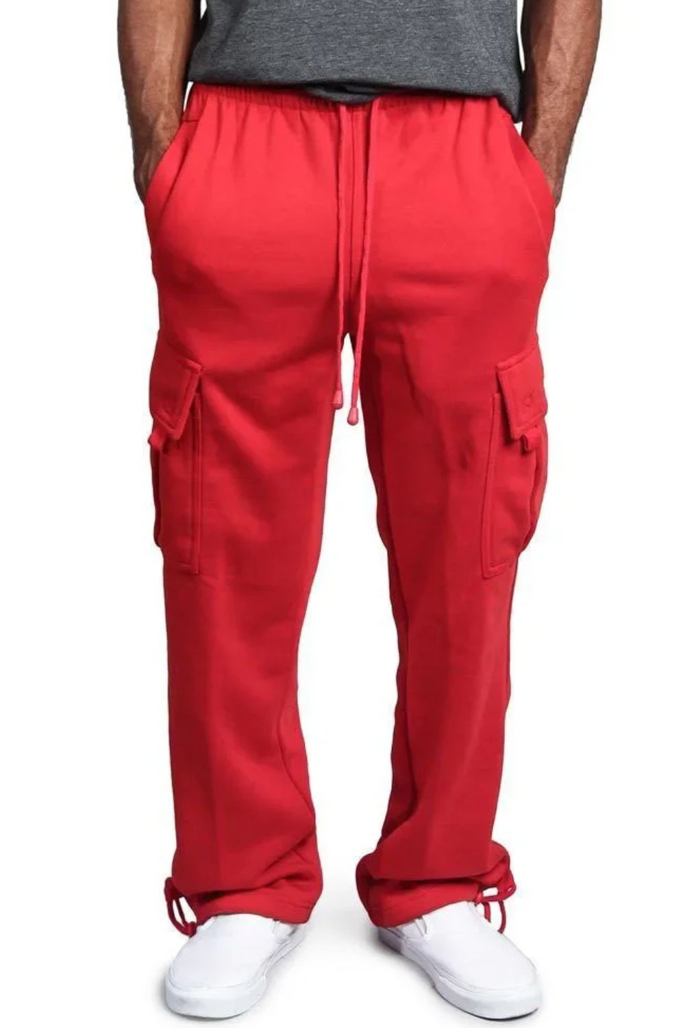 Men's Plus Size Drawstring Cargo Pants - MONLANE