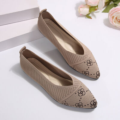 Point Toe Mesh Flat Slip-Ons