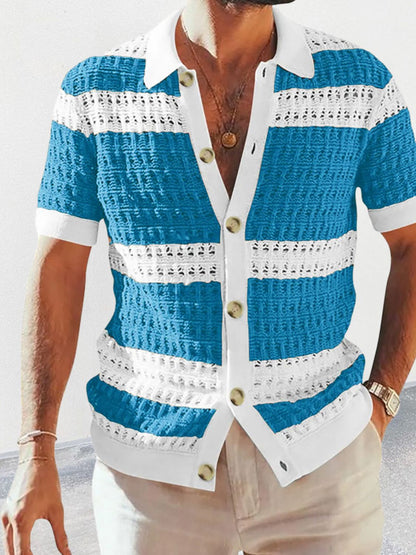 Men's Button Down Openwork Shirt