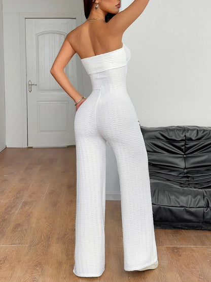 Sweetheart Neck Wide Leg Jumpsuit