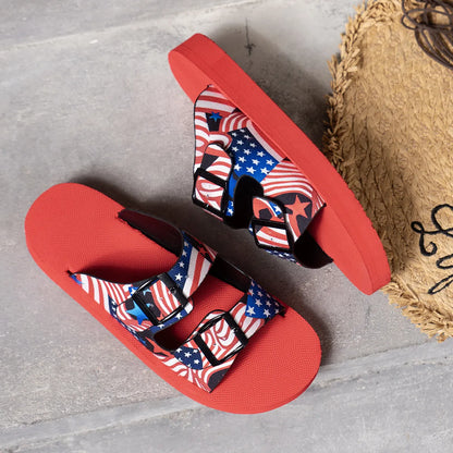 Patriotic Double Strap Sandals
