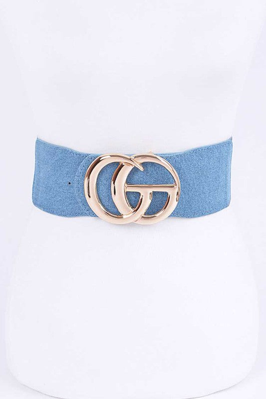 Plus Size CG Buckle Denim Belt