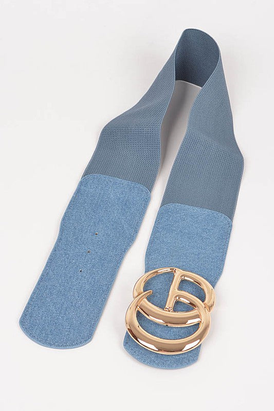 Plus Size CG Buckle Denim Belt