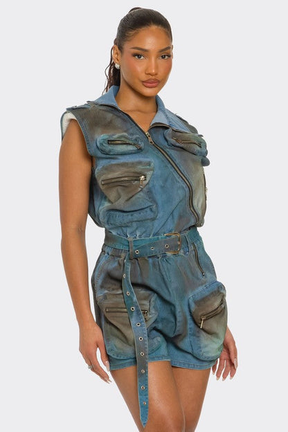 Zipper Utility Romper