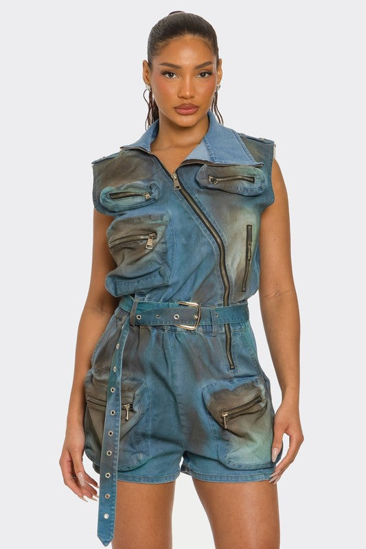 Zipper Utility Romper