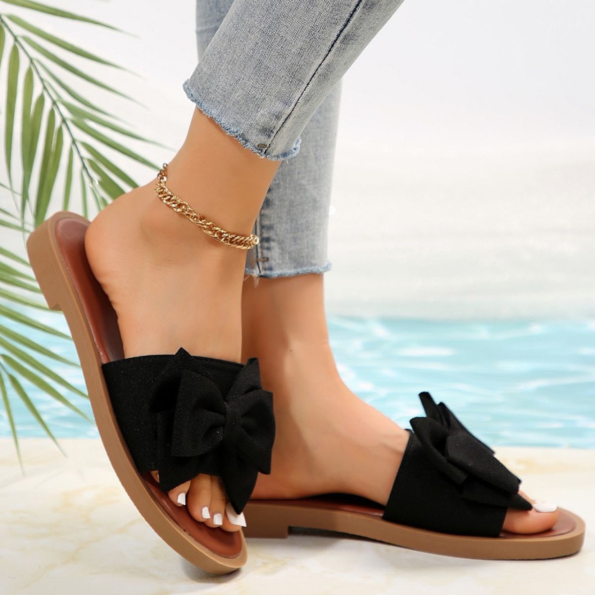 Bow Design Open Toe Sandals