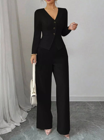 Button Up Pants Set