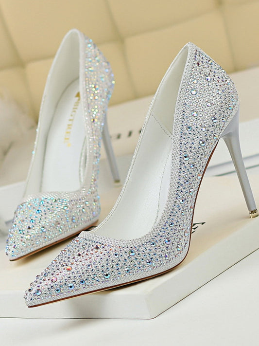 Point Toe Rhinestone Pumps