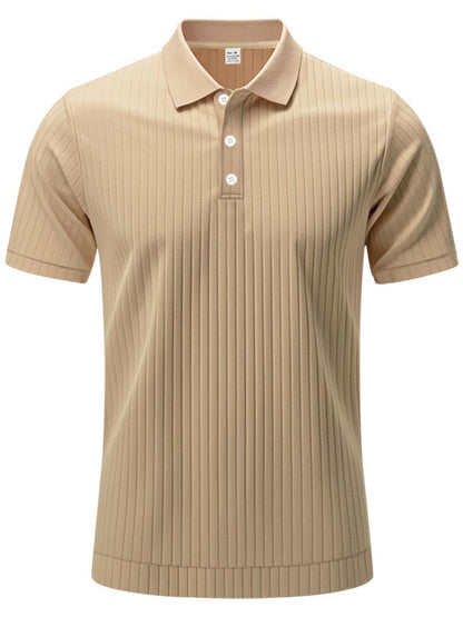 Men's Full Size Ribbed Polo Shirt