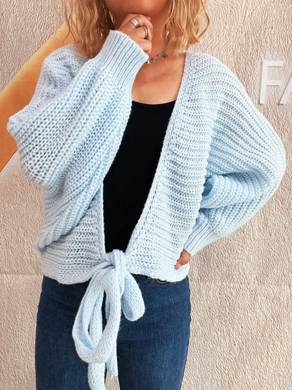 Long Sleeve Tie Front Cardigan