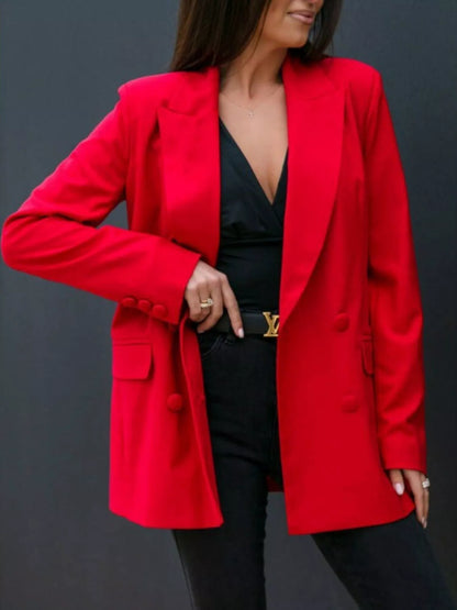 Lapel Collar Long Sleeve Blazer