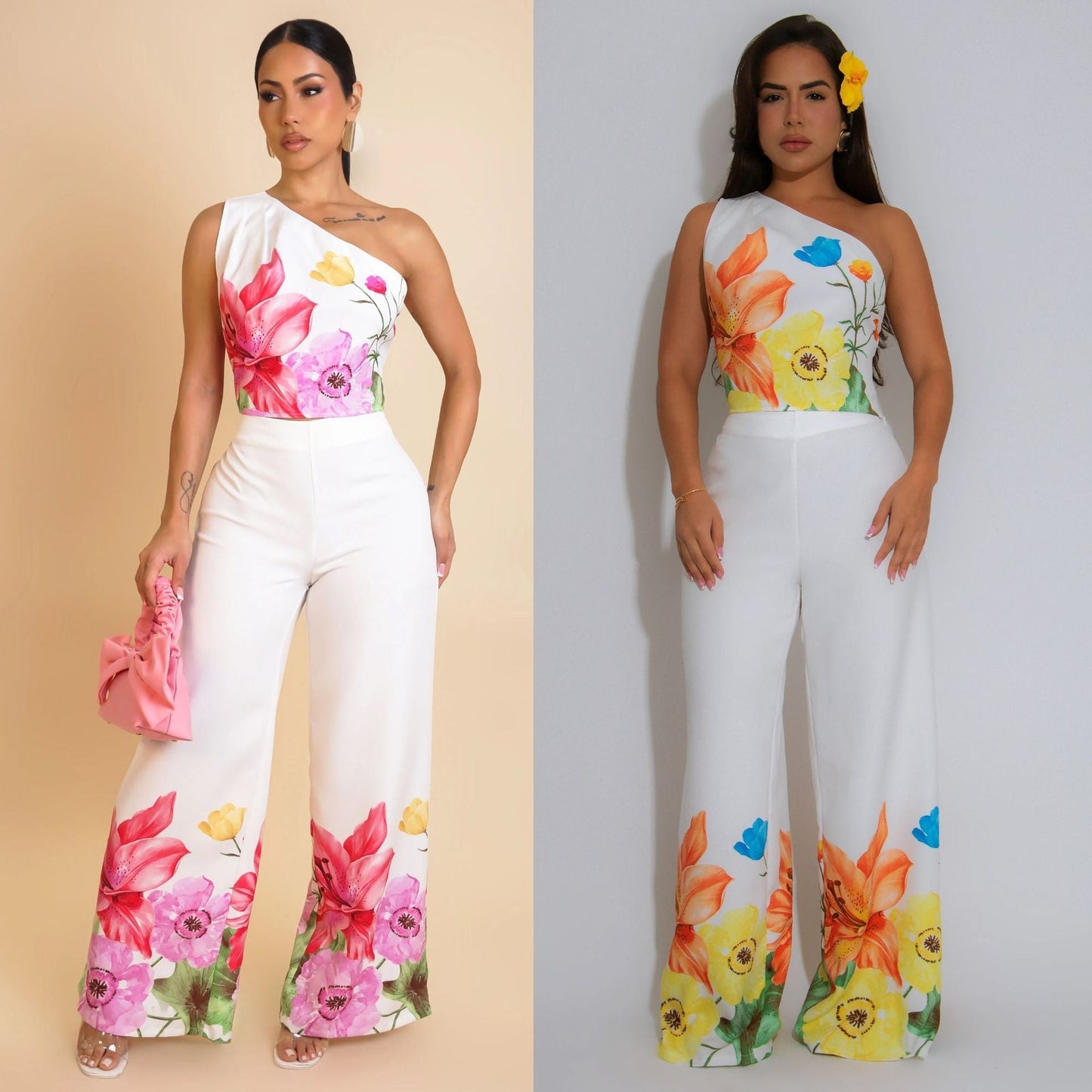 PB Elastic Wide Leg Pants Two-Piece Set