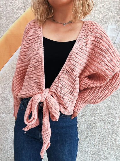 Long Sleeve Tie Front Cardigan