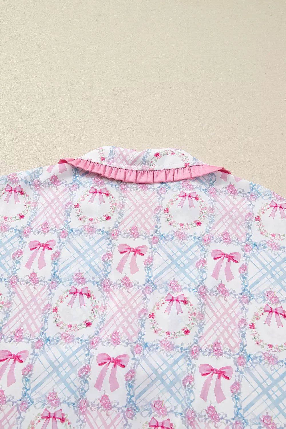 Wreath Pattern Christmas Pajama Set