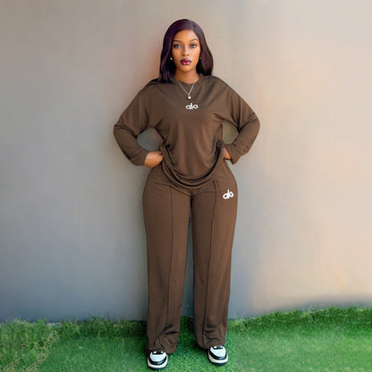 Long sleeved shirt, wide leg pants set