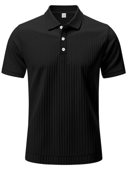 Men's Full Size Ribbed Polo Shirt