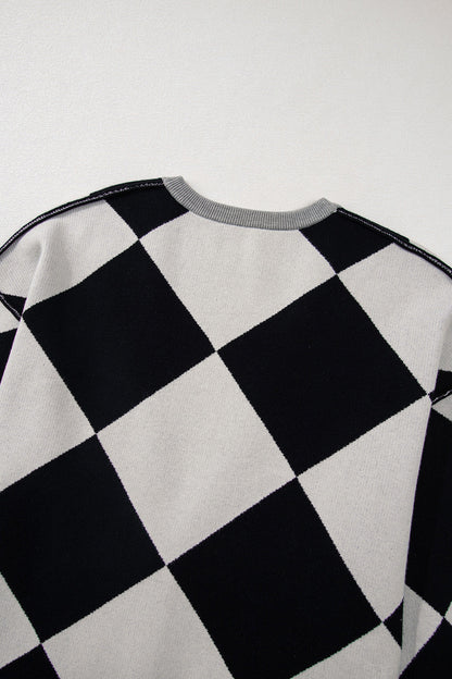 Checkered Button Up Cardigan