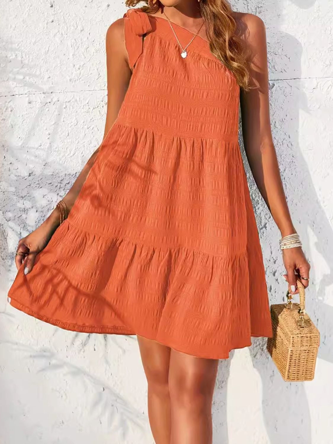 Single Shoulder Mini Dress