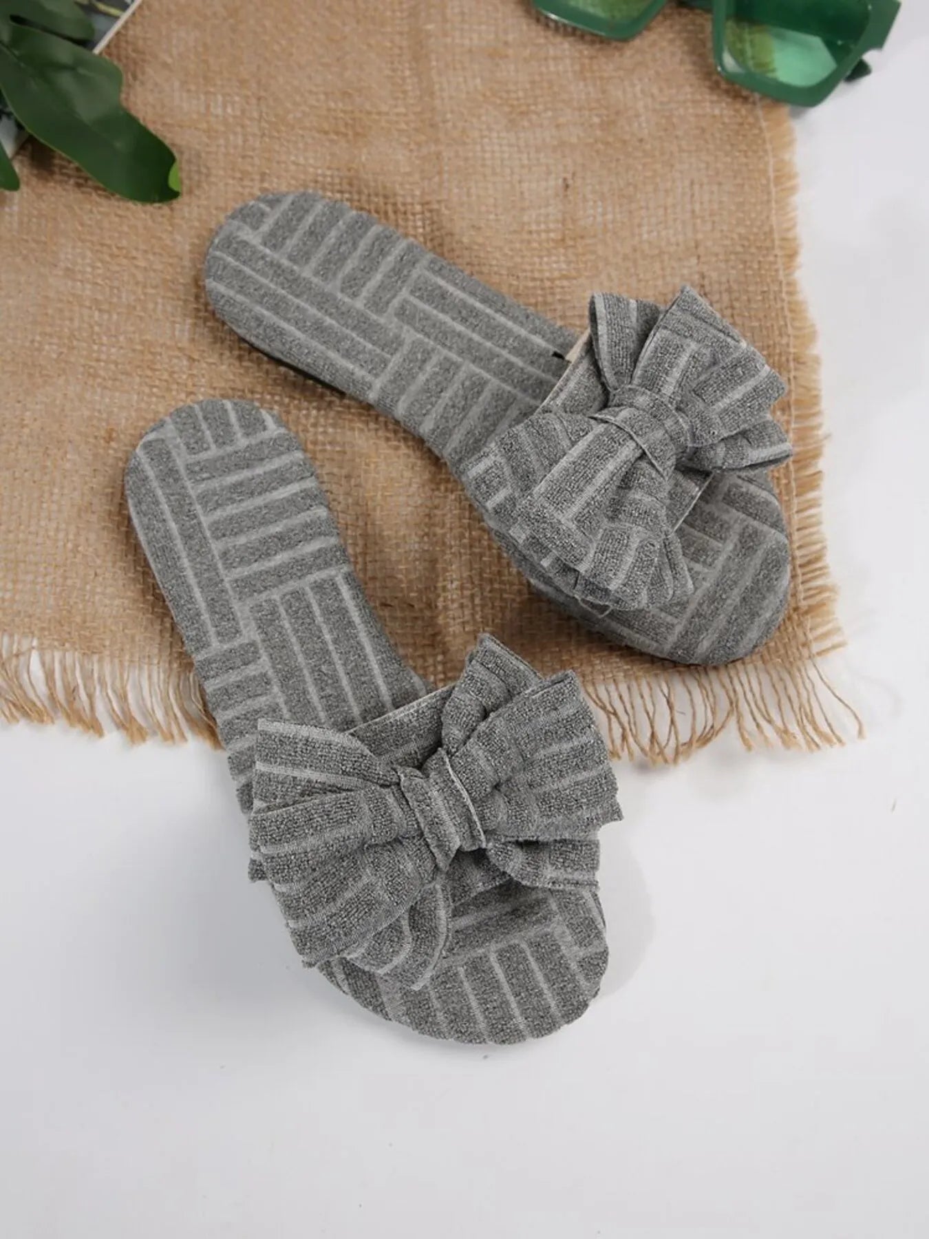 Bow Knot Open Toe Slippers