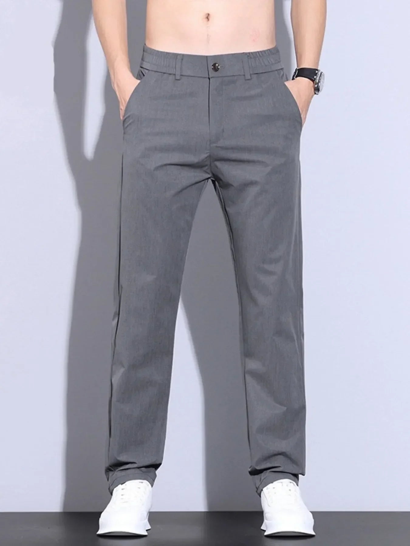 Men's Pocketed Casual Straight Leg Pants