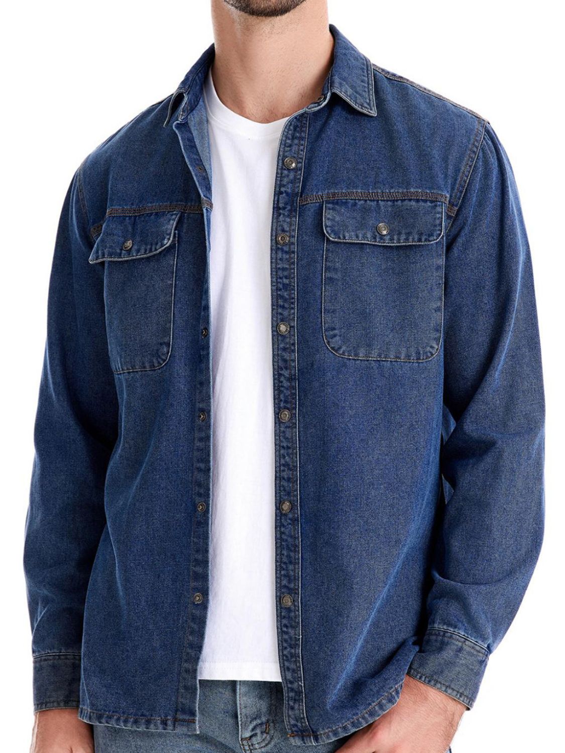 Men's Denim Shirt with Chest Pockets