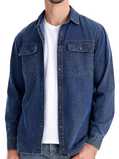 Men's Denim Shirt with Chest Pockets
