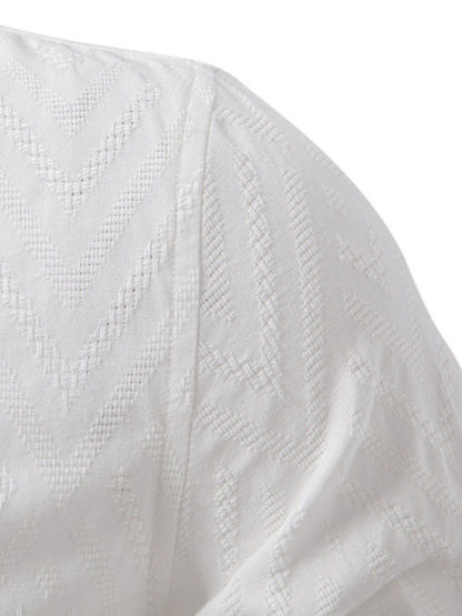 Men's Half Button Geometric Shirt