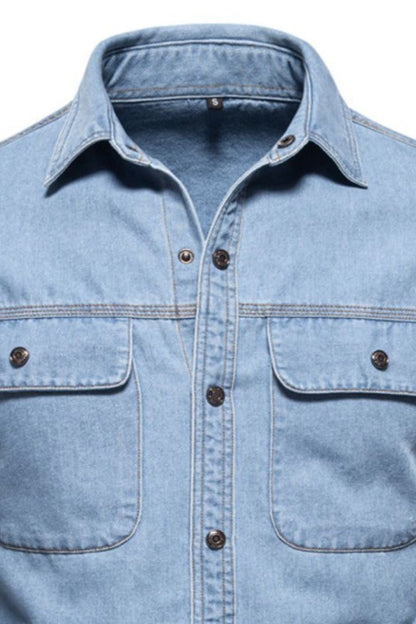 Men's Denim Shirt with Chest Pockets