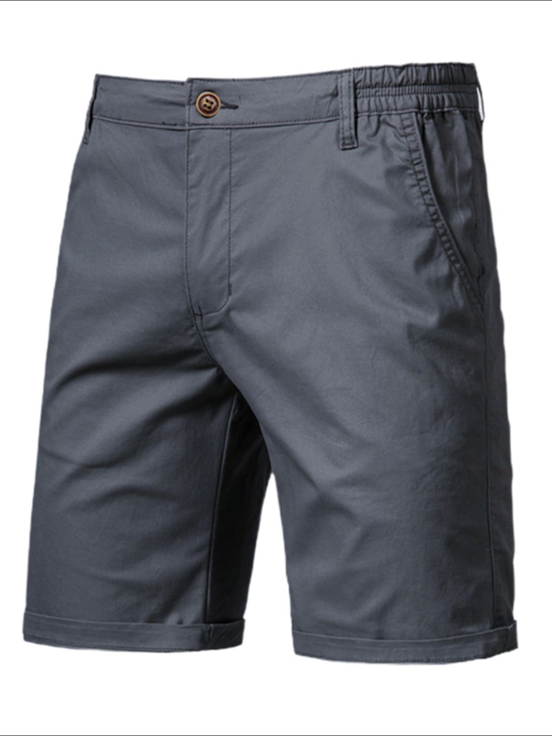 Men's Elastic Waist Shorts with Pockets