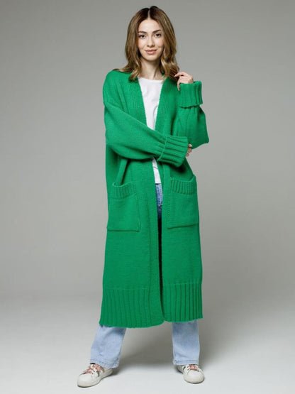 Open Front Dropped Shoulder Cardigan