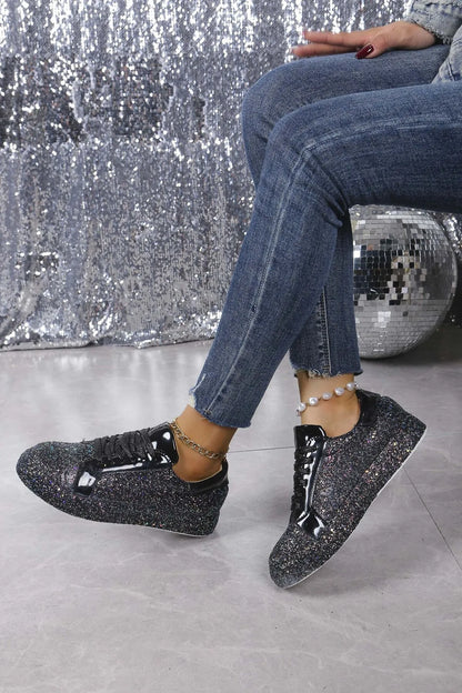 Glitter Sparkle Lace Up Sneakers